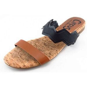 Sam‎ Edelman Circus Slides Brown Cork Women Shoes Size 7.5 Medium